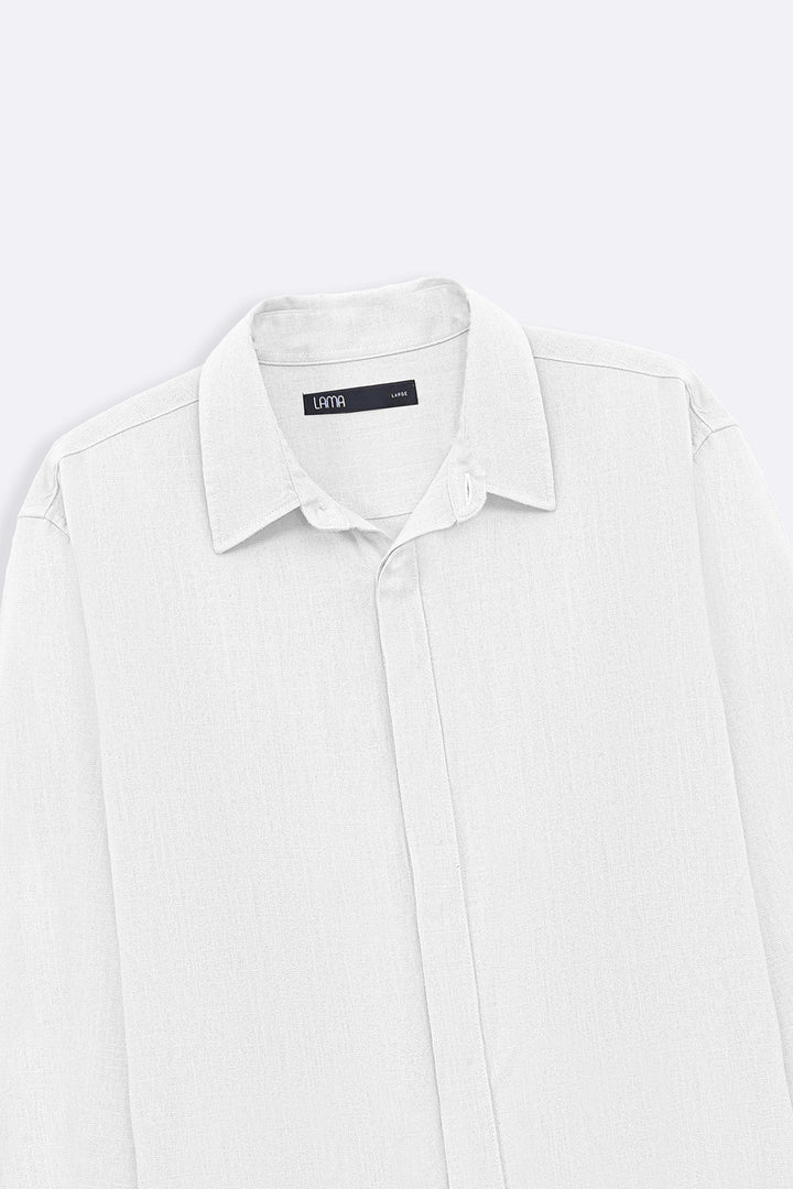 WHITE SHIRT WITH HIDDEN PLACKET