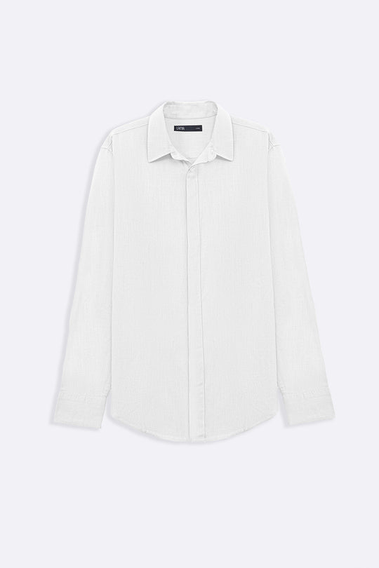 WHITE SHIRT WITH HIDDEN PLACKET