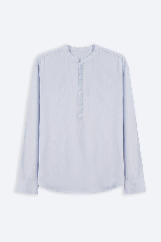 SKY BLUE HALF PLACKET SHIRT