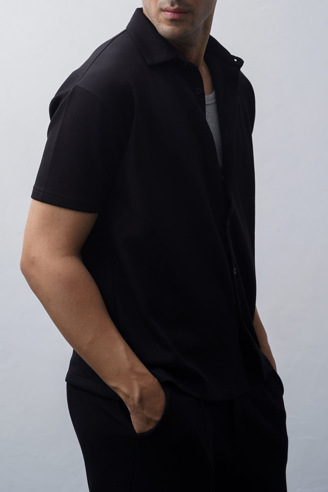 BLACK BASIC NEOPRENE SHIRT