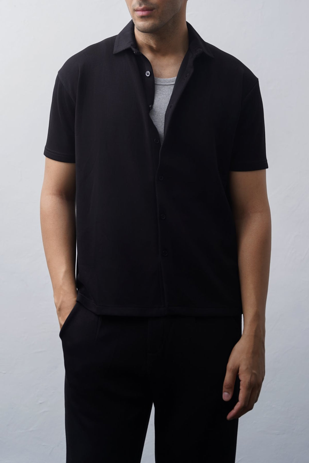 BLACK BASIC NEOPRENE SHIRT