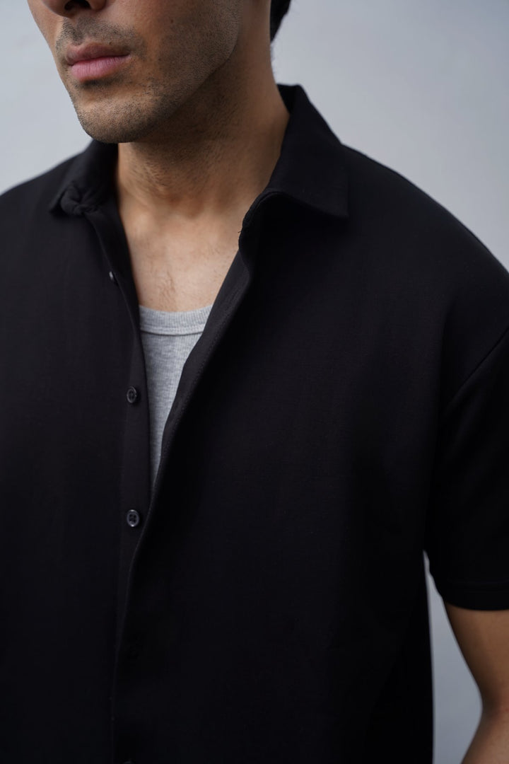BLACK BASIC NEOPRENE SHIRT