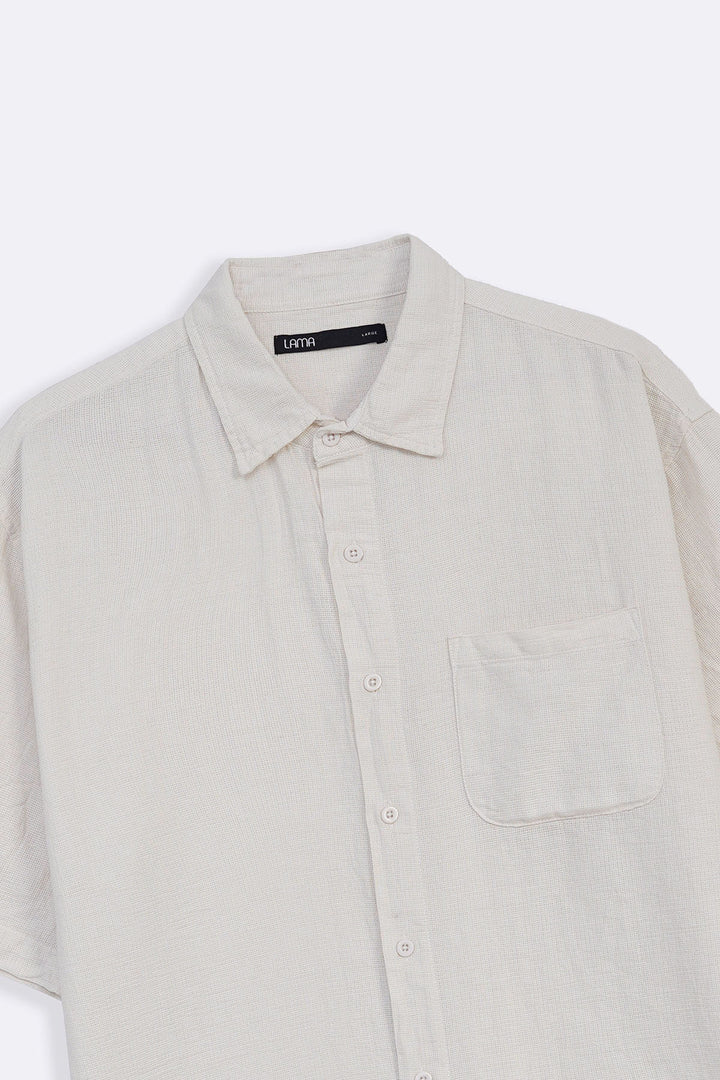 ECRU RELAXED DOBBY SHIRT