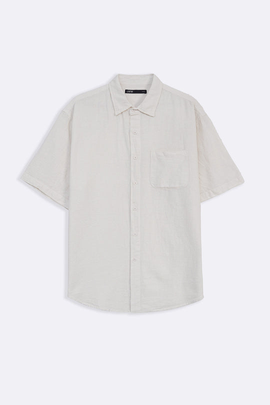 ECRU RELAXED DOBBY SHIRT