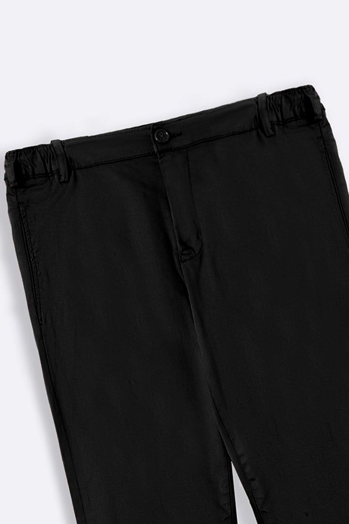 BLACK SLIM STRAIGHT PANTS