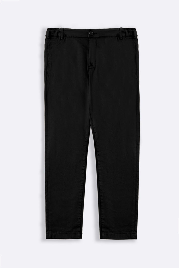 BLACK SLIM STRAIGHT PANTS
