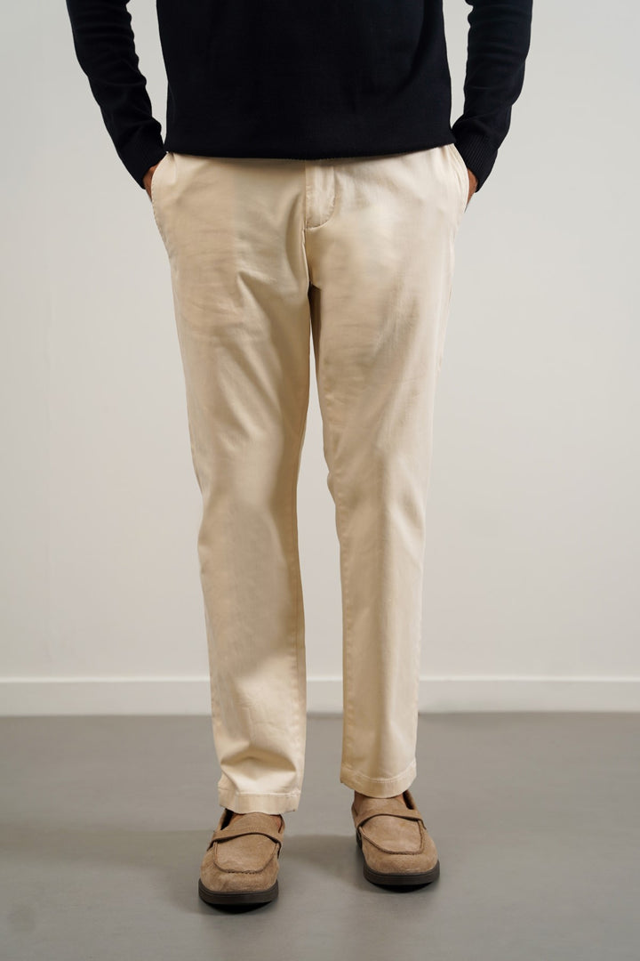 IVORY SLIM STRAIGHT PANTS