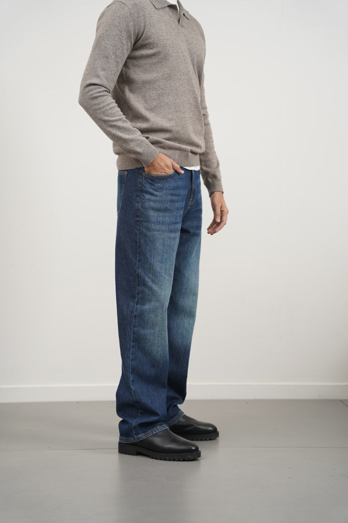 BLUE REGULAR STRAIGHT FIT JEANS