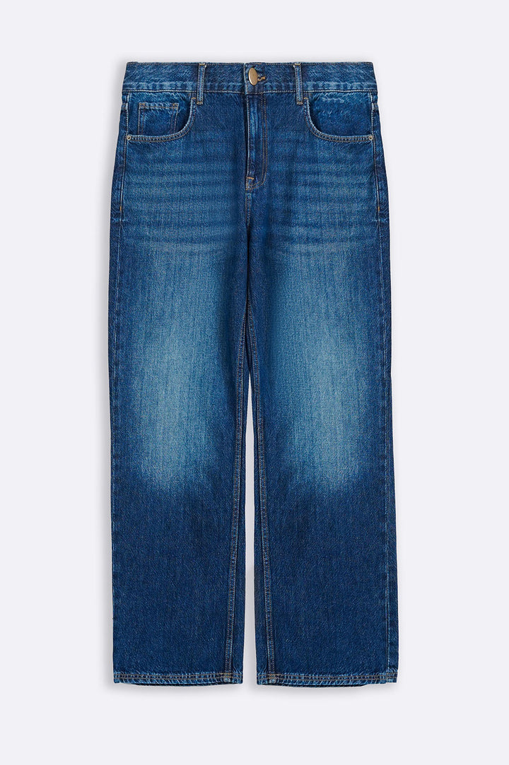 BLUE REGULAR STRAIGHT FIT JEANS