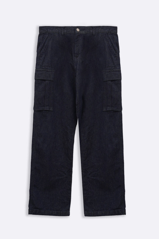 BLUE RELAXED CARGO JEANS