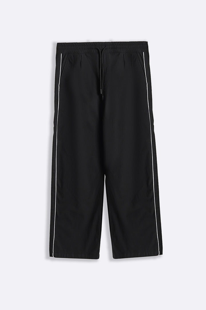 BLACK LOOSE COTTON TROUSERS