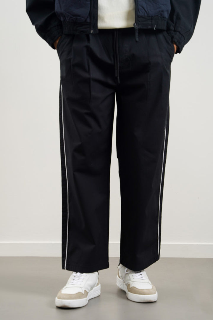 BLACK LOOSE COTTON TROUSERS