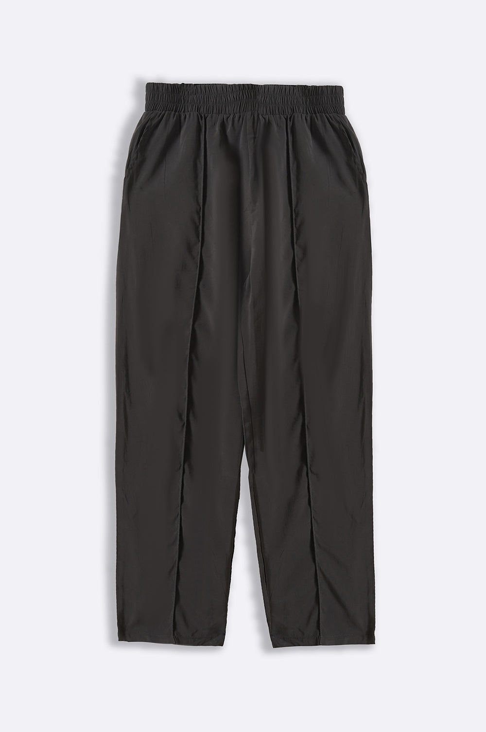 GREY STONEWASH PLEATED TROUSERS