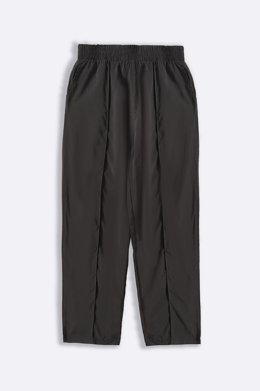 GREY STONEWASH PLEATED TROUSERS