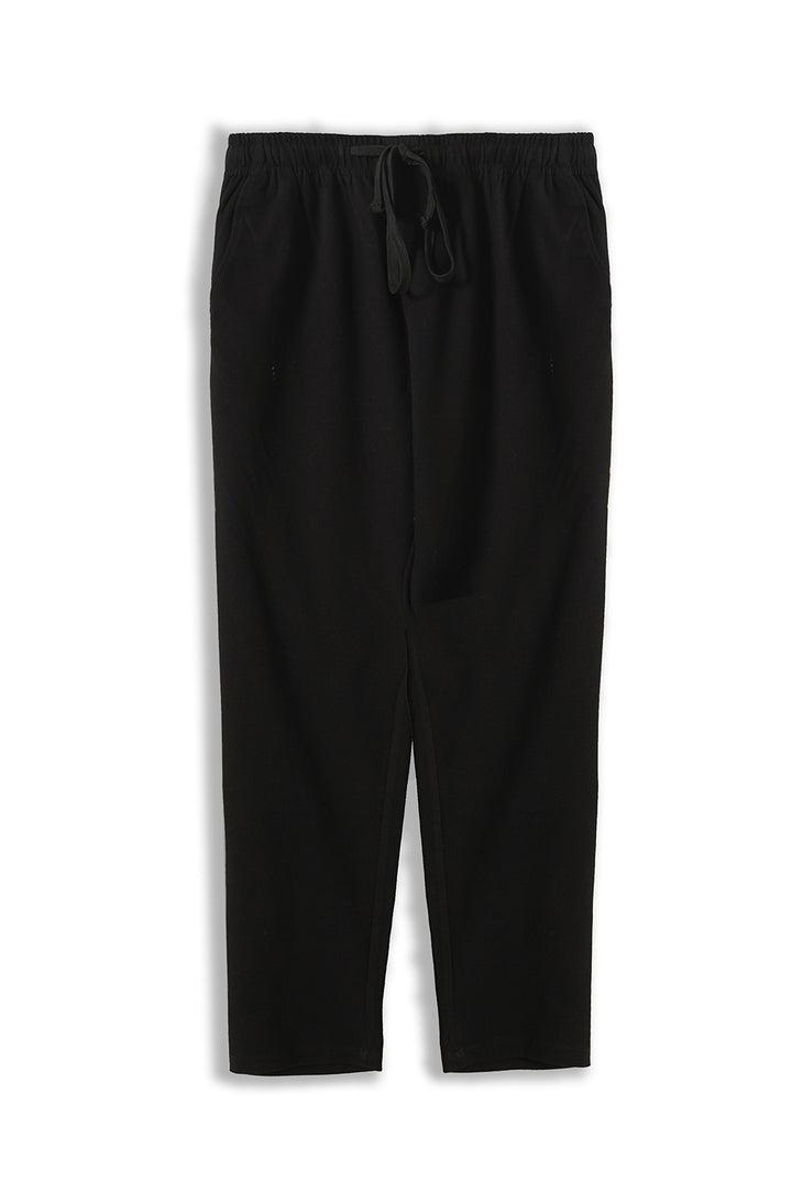 BLACK JACQUARD TROUSERS