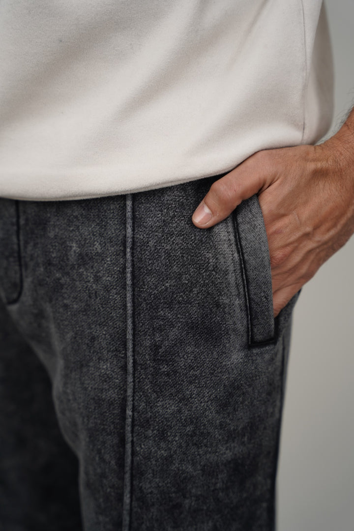 CHARCOAL SOFT COTTON FLEECE PANTS