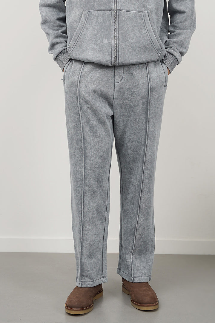 GREY SOFT COTTON FLEECE PANTS