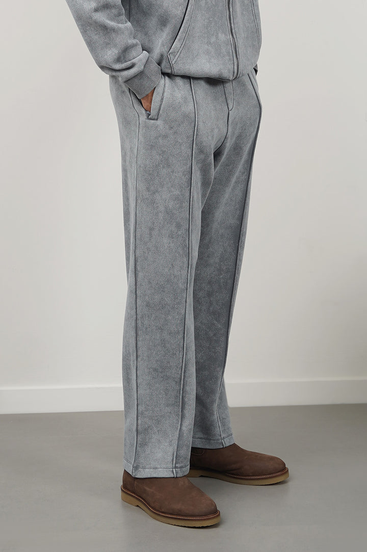 GREY SOFT COTTON FLEECE PANTS