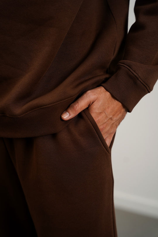 BROWN STRAIGHT PANTS WITH DRAWSTRING