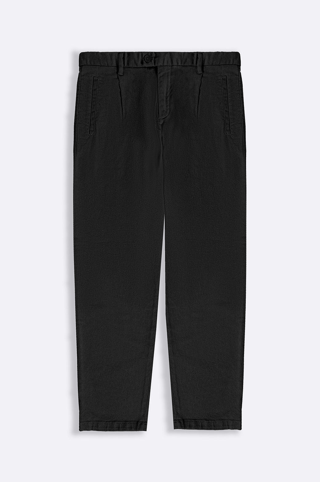 BLACK STRAIGHT TWILL PANTS