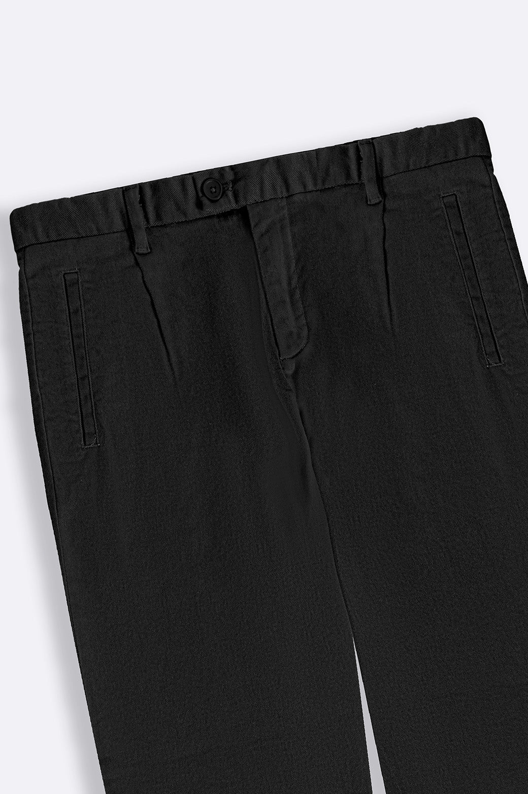 BLACK STRAIGHT TWILL PANTS