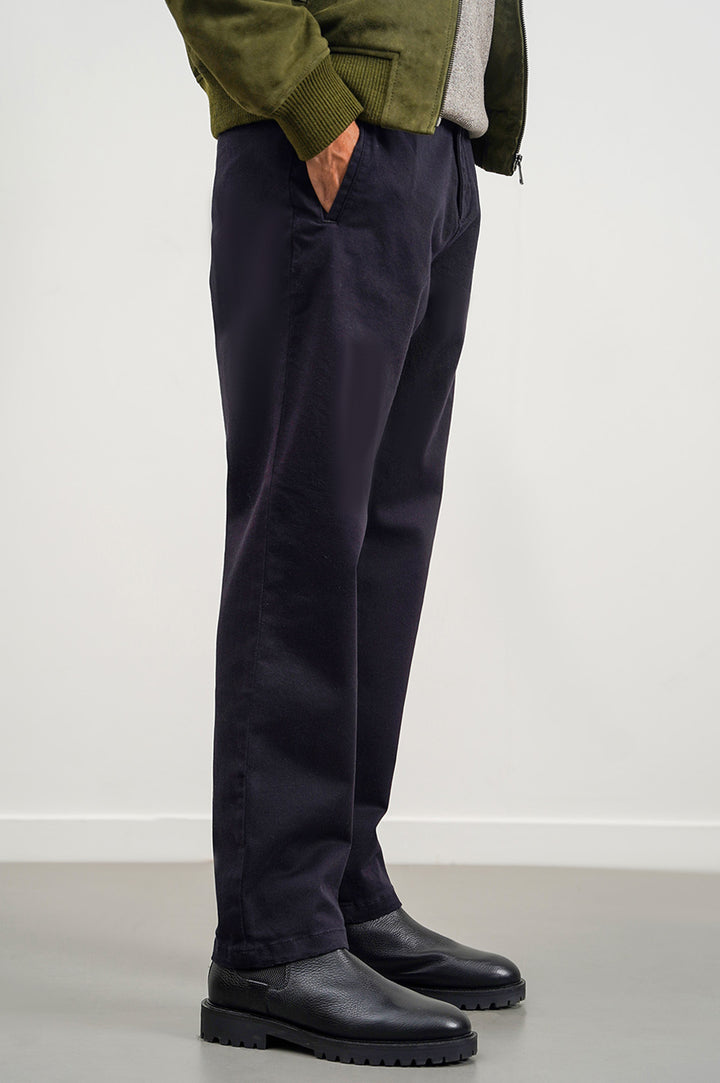 BLACK STRAIGHT TWILL PANTS