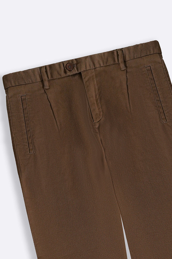 BROWN STRAIGHT TWILL PANTS