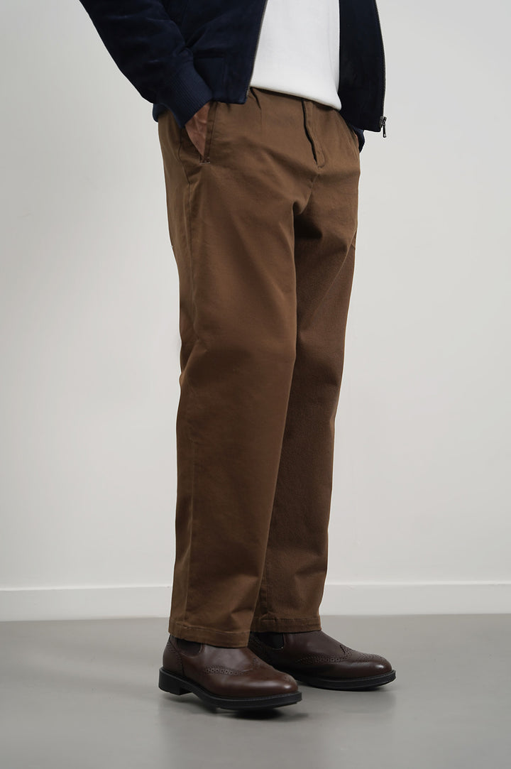 BROWN STRAIGHT TWILL PANTS