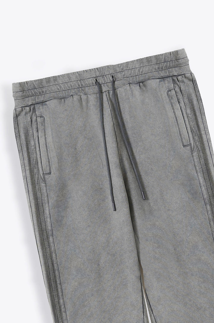 GREY SIDE STRIPED WASHED TROUSERS