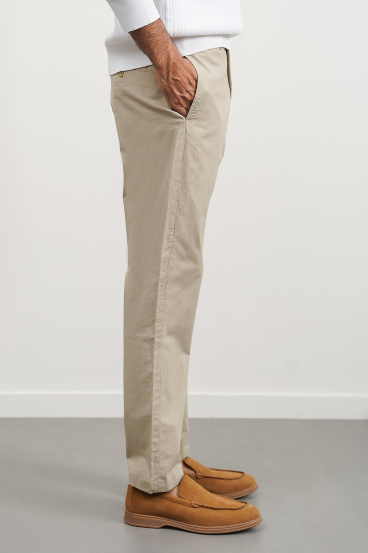 TEXTURED COTTON PANTS