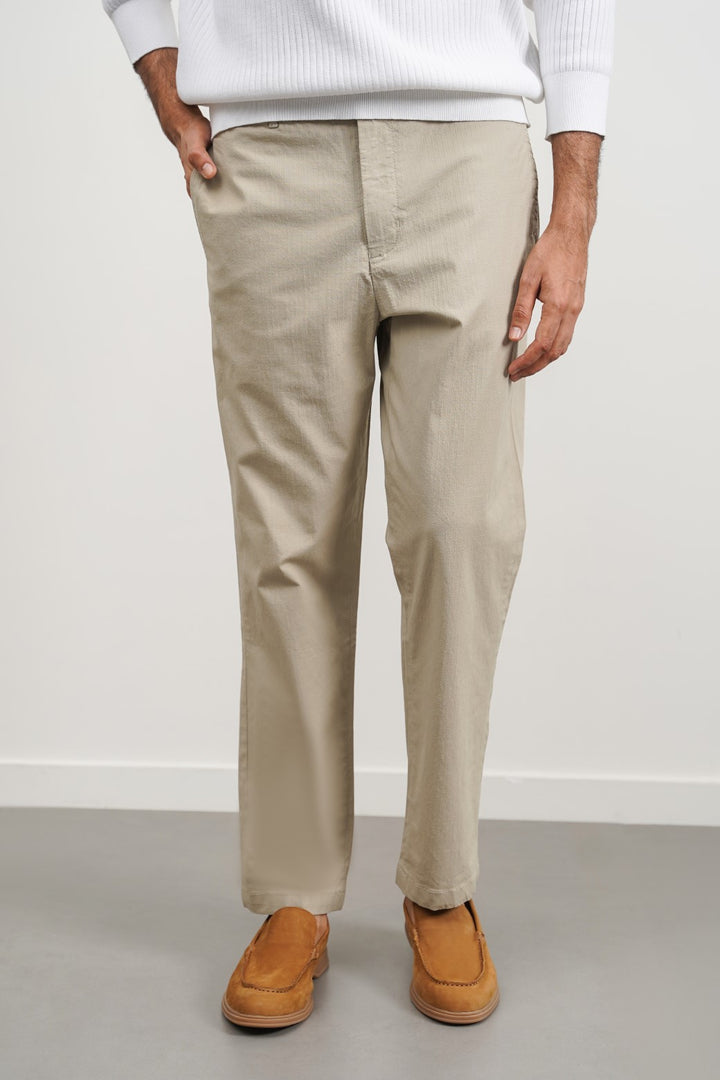 TEXTURED COTTON PANTS