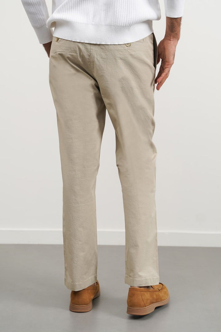 TEXTURED COTTON PANTS