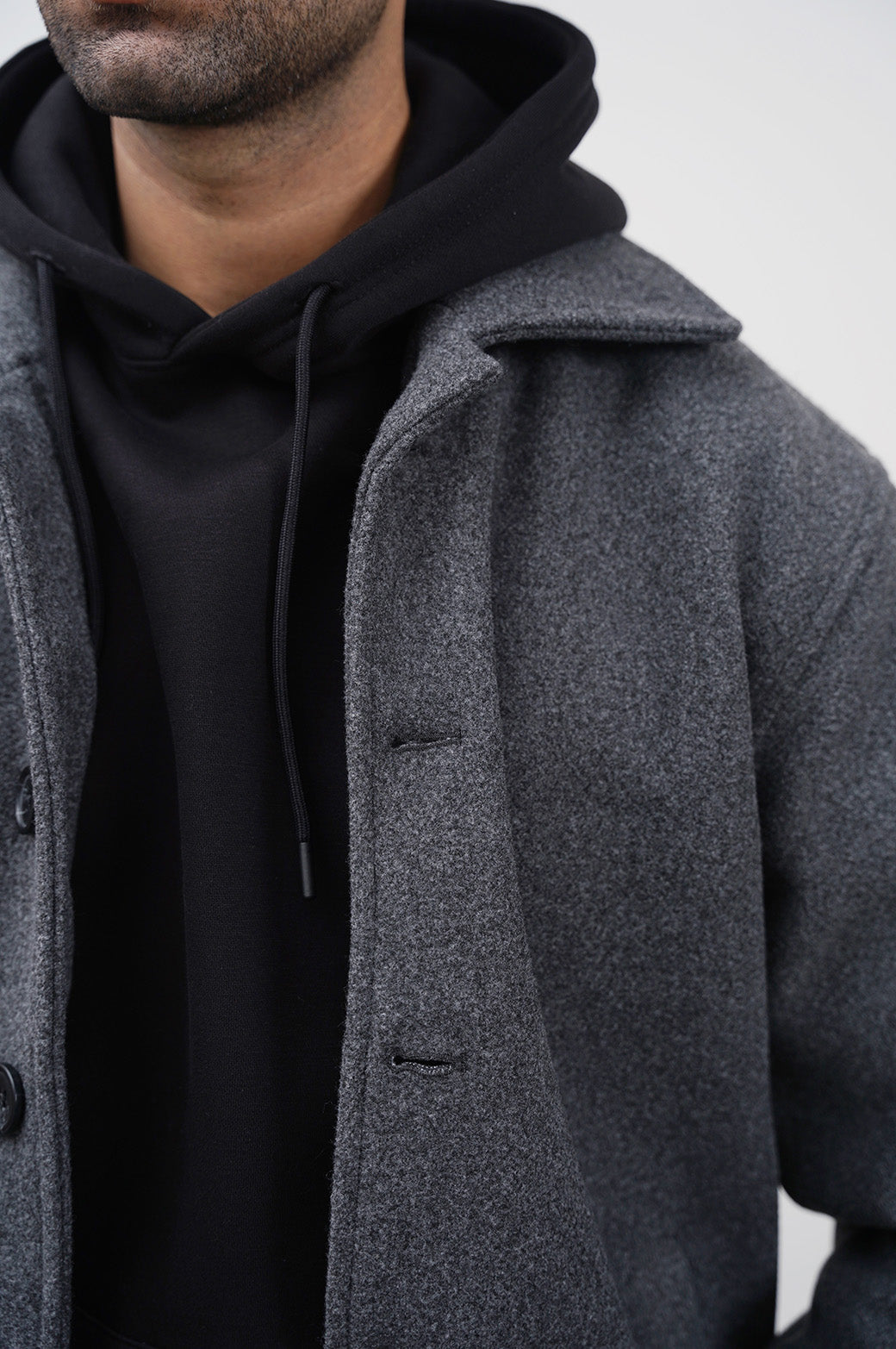 DARK GREY ESSENTIAL OVERCOAT