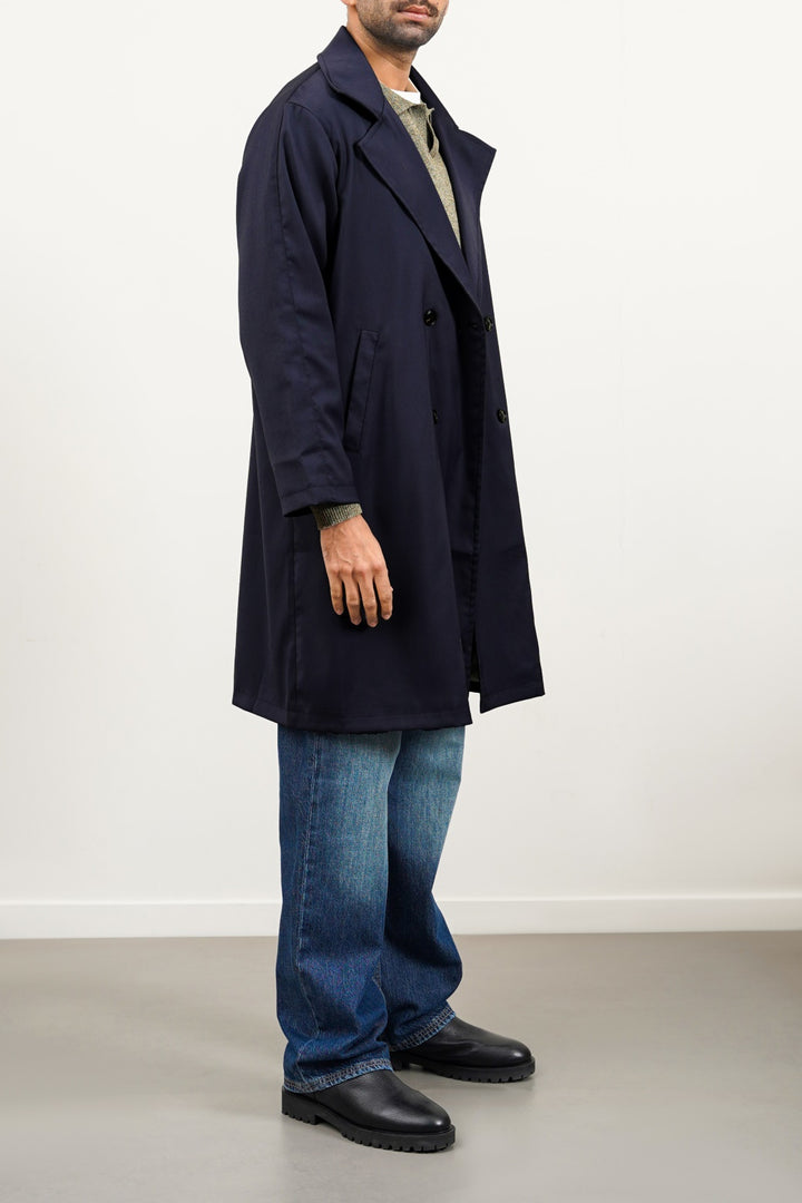 NAVY HOLMES LINED TRENCH COAT