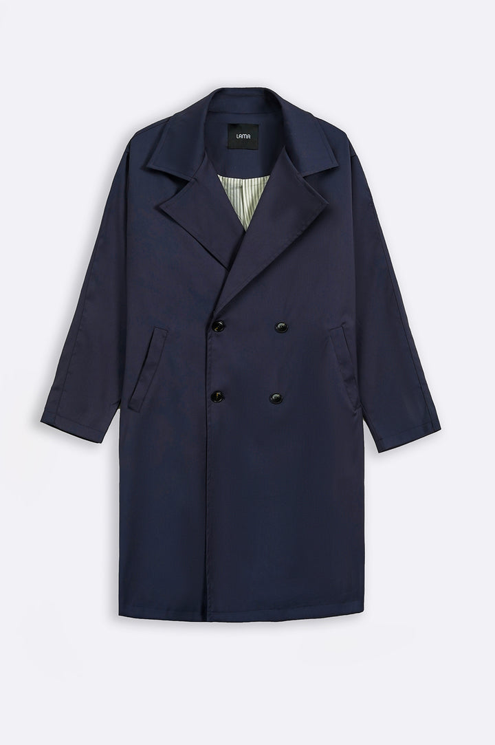 NAVY HOLMES LINED TRENCH COAT