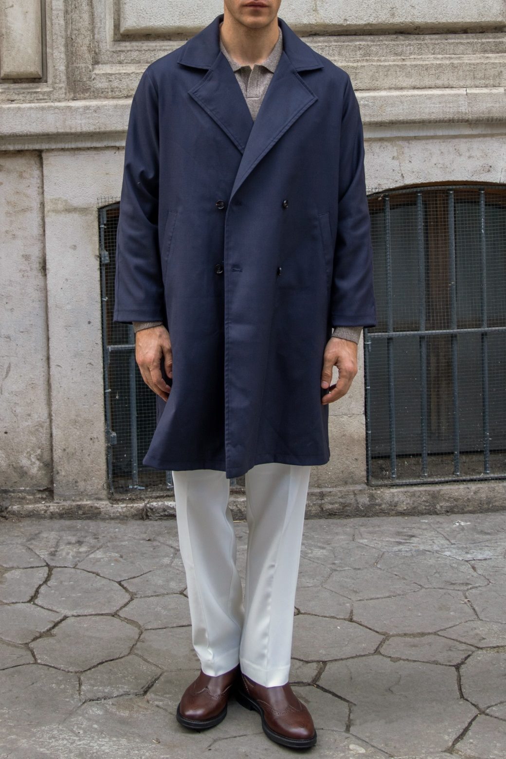 NAVY HOLMES LINED TRENCH COAT