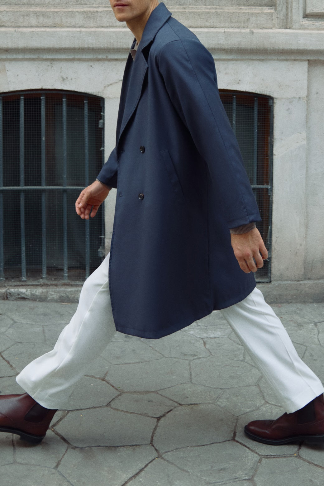 NAVY HOLMES LINED TRENCH COAT