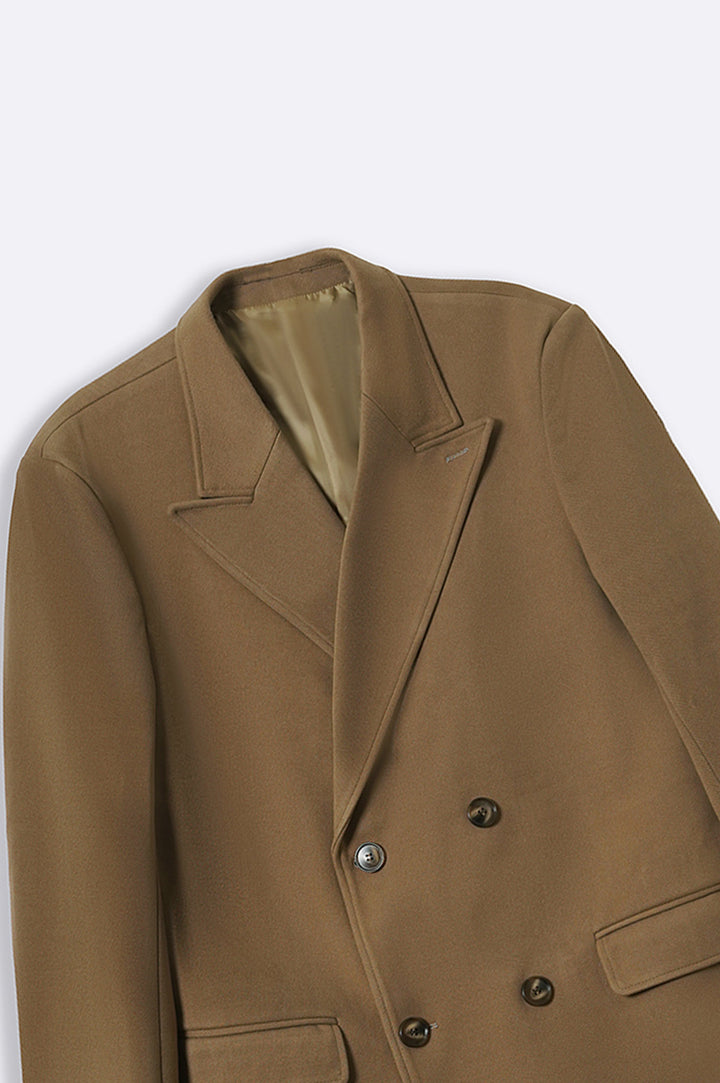 CAMEL DOUBLE BREASTED OVERCOAT