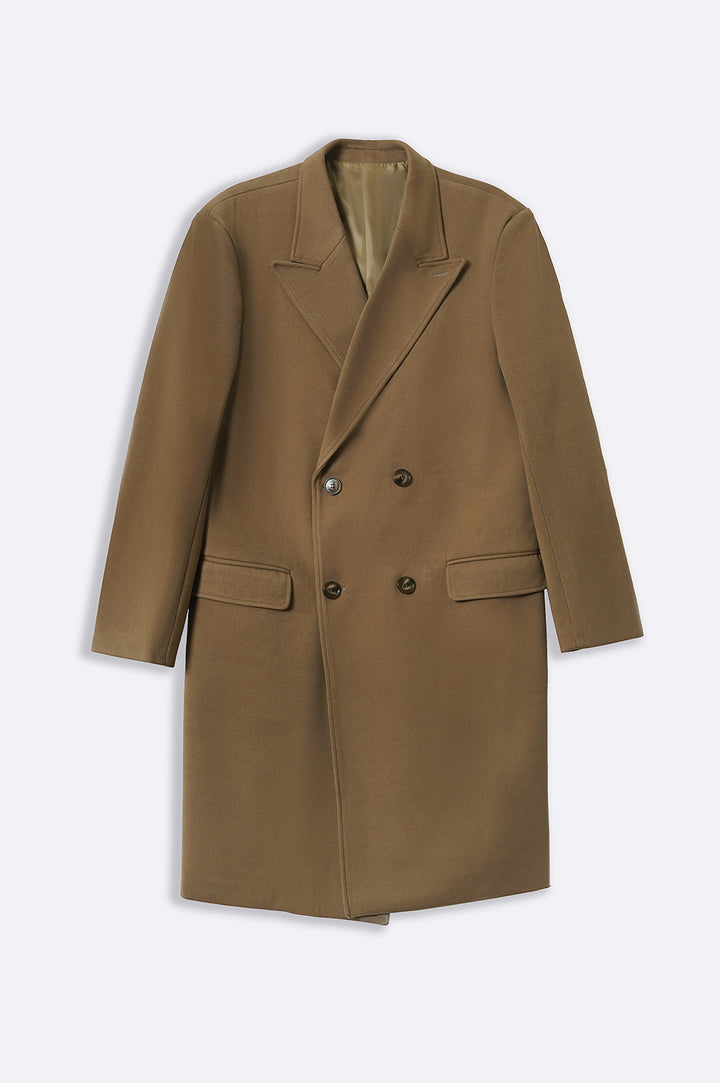 CAMEL DOUBLE BREASTED OVERCOAT