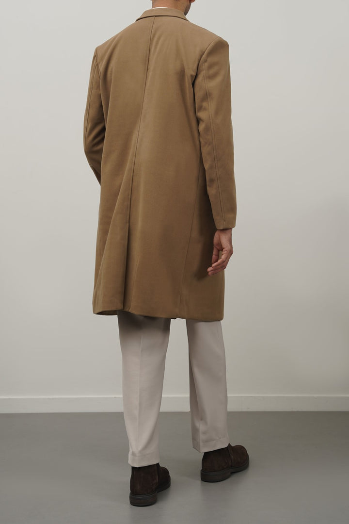 CAMEL DOUBLE BREASTED OVERCOAT