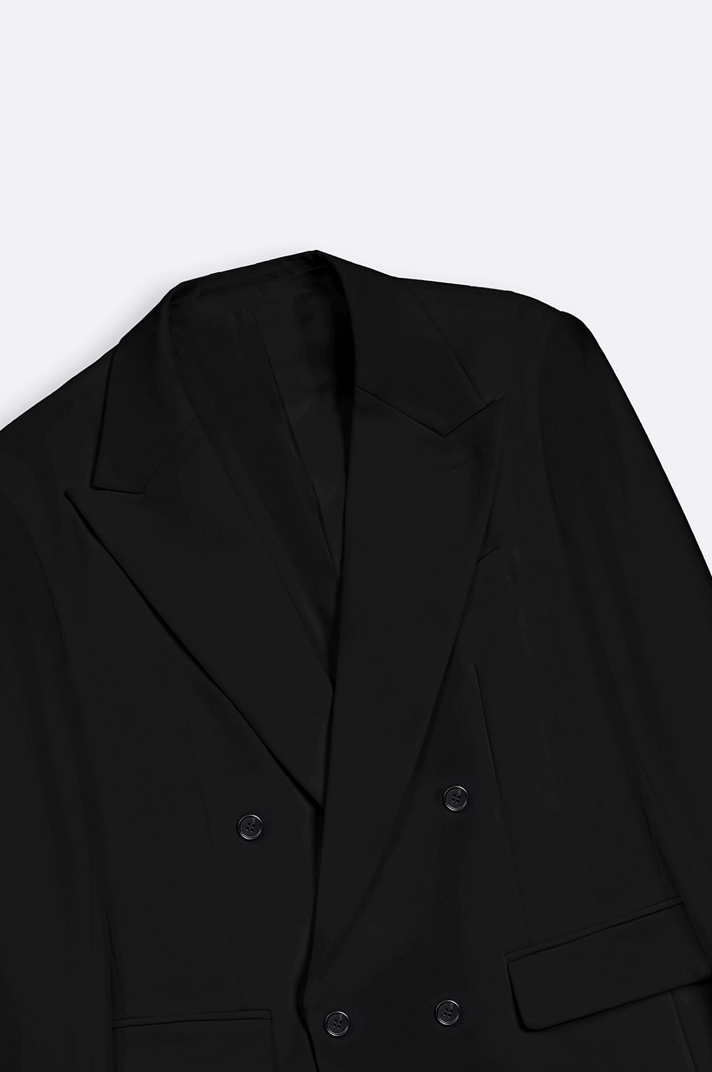 BLACK DOUBLE-BREASTED BLAZER