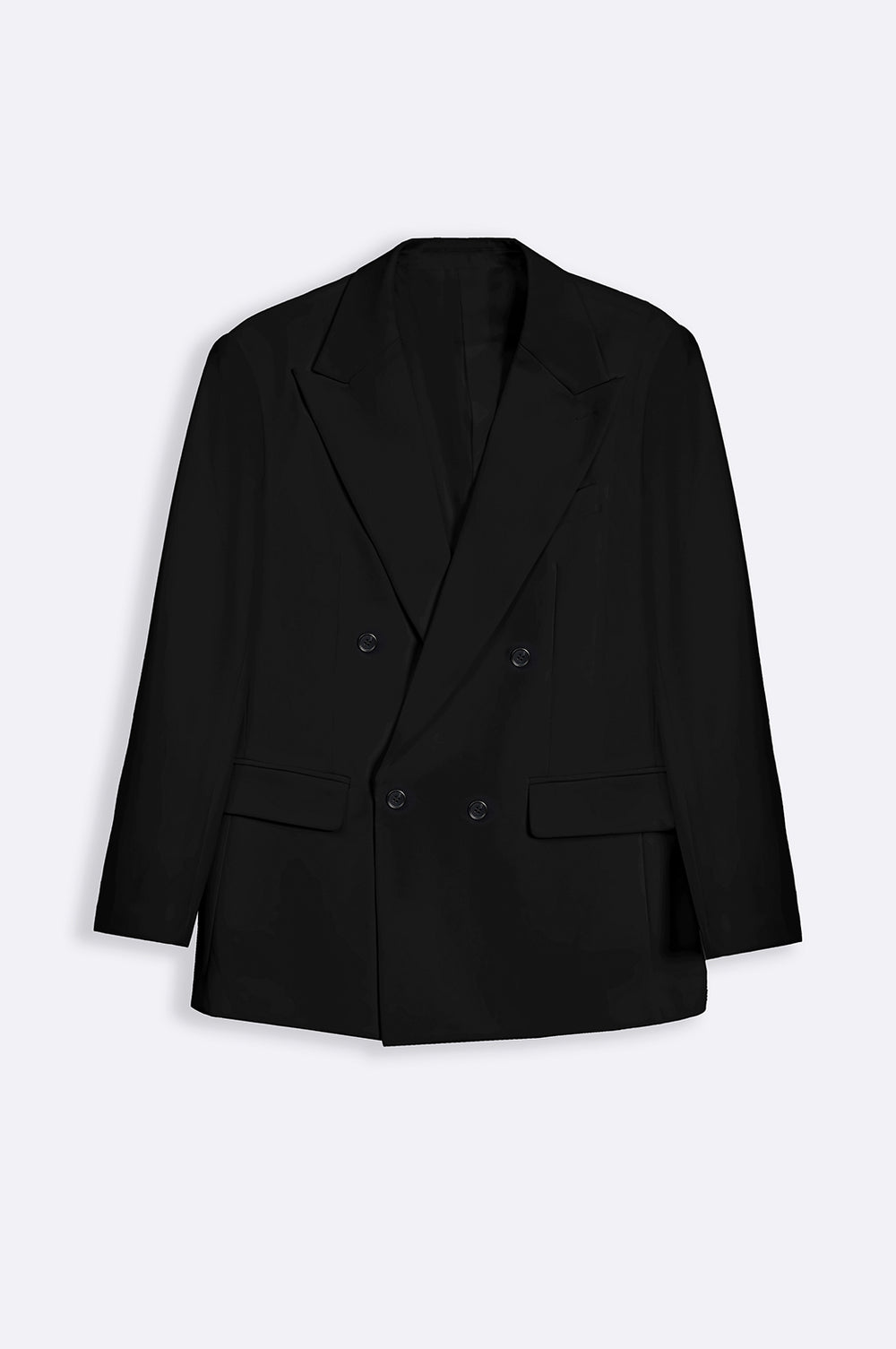 BLACK DOUBLE-BREASTED BLAZER