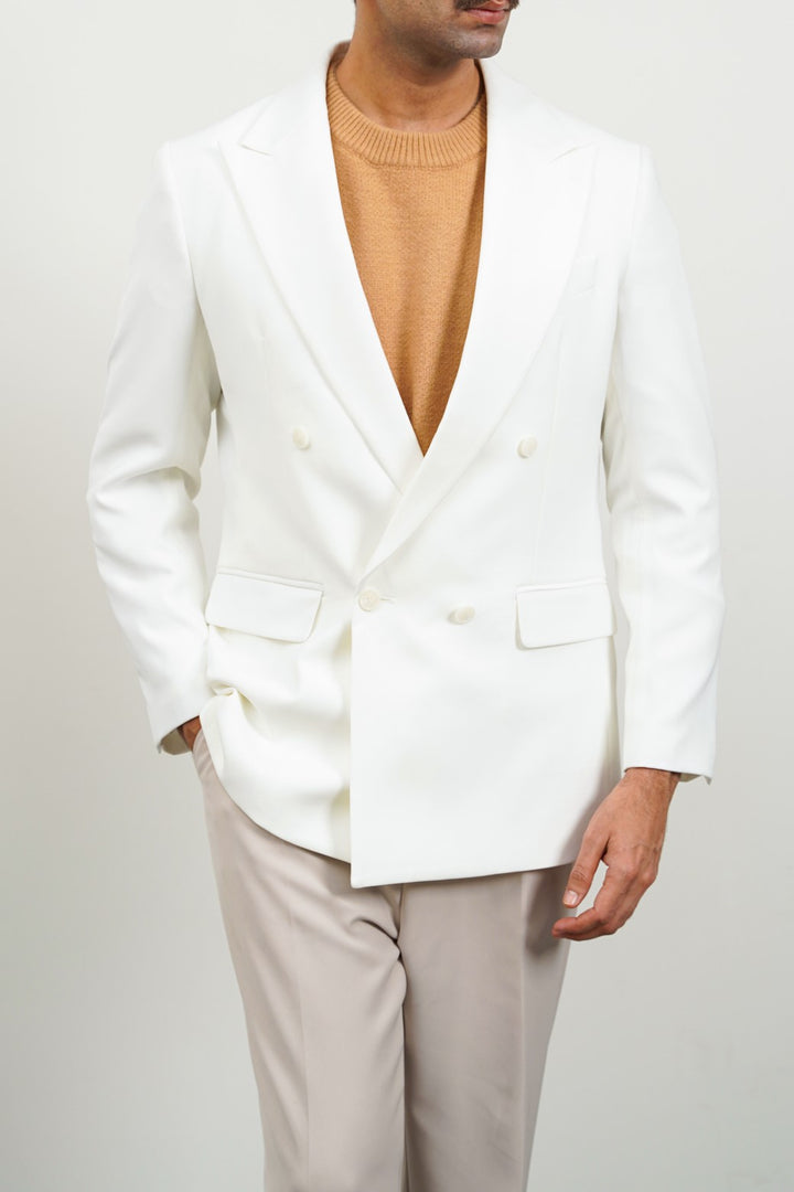 OFF WHITE DOUBLE-BREASTED BLAZER