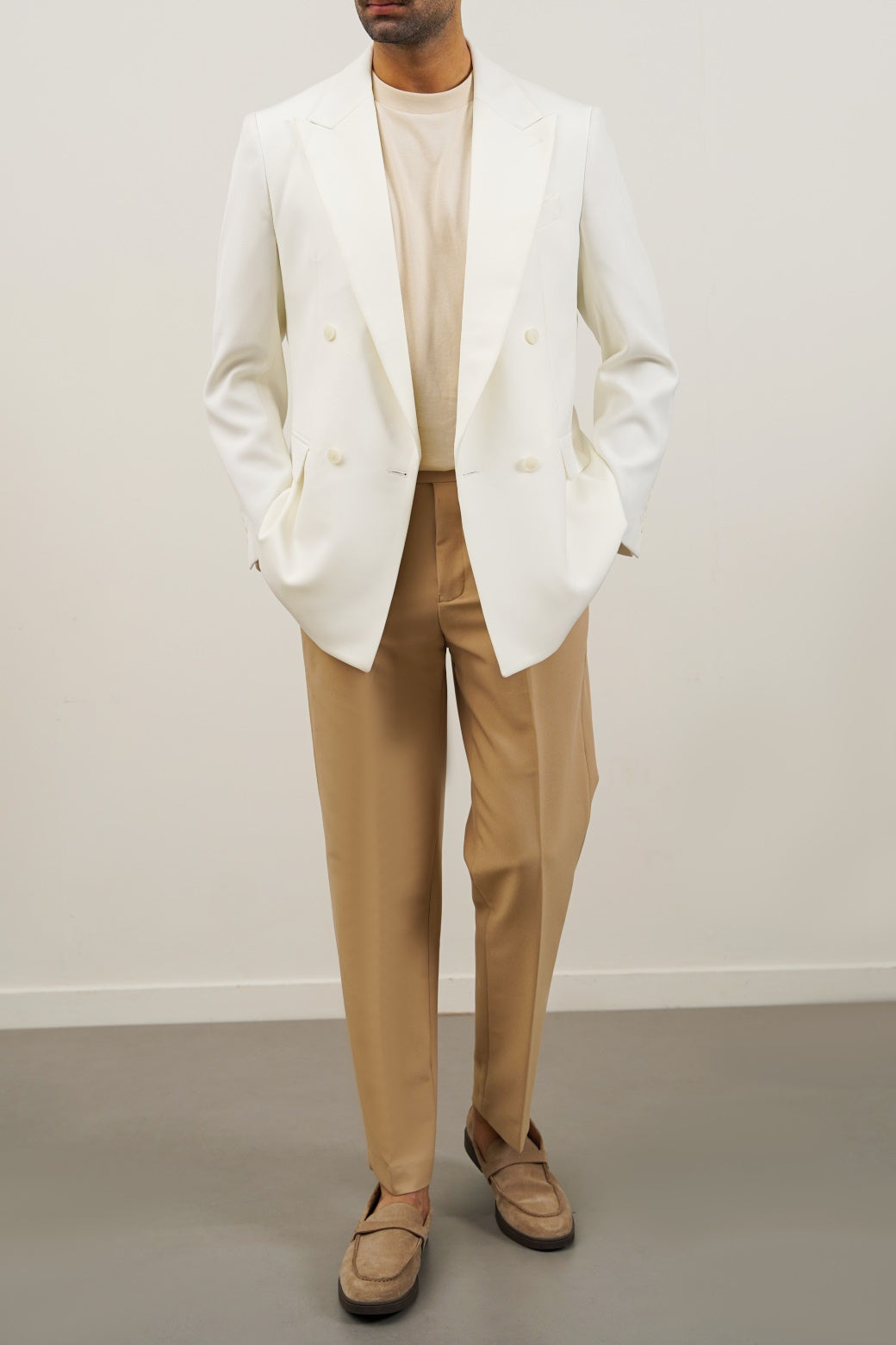 OFF WHITE DOUBLE-BREASTED BLAZER