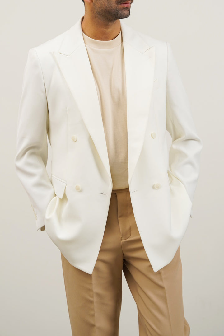 OFF WHITE DOUBLE-BREASTED BLAZER