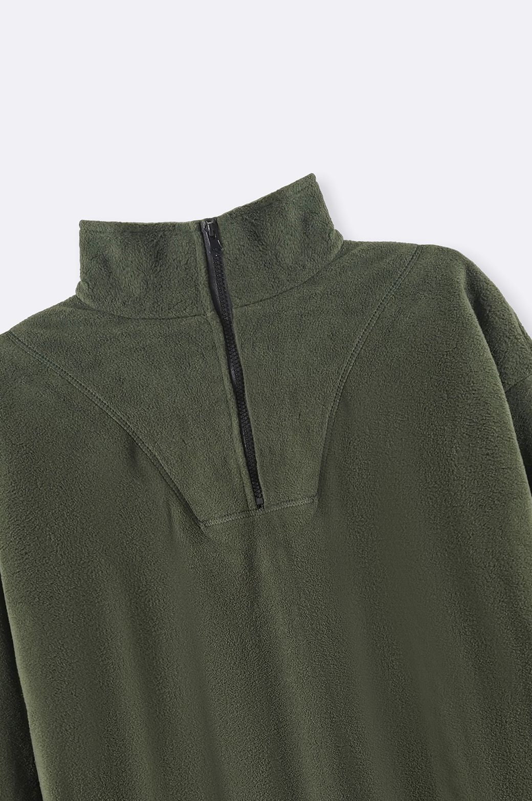 GREEN PLUSH JACKET WITH SHORT ZIPPER