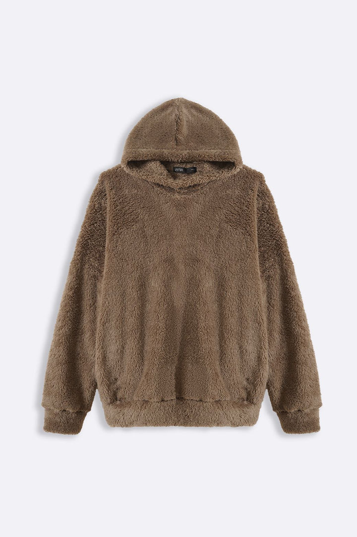 TAUPE THE FUR HOODIE