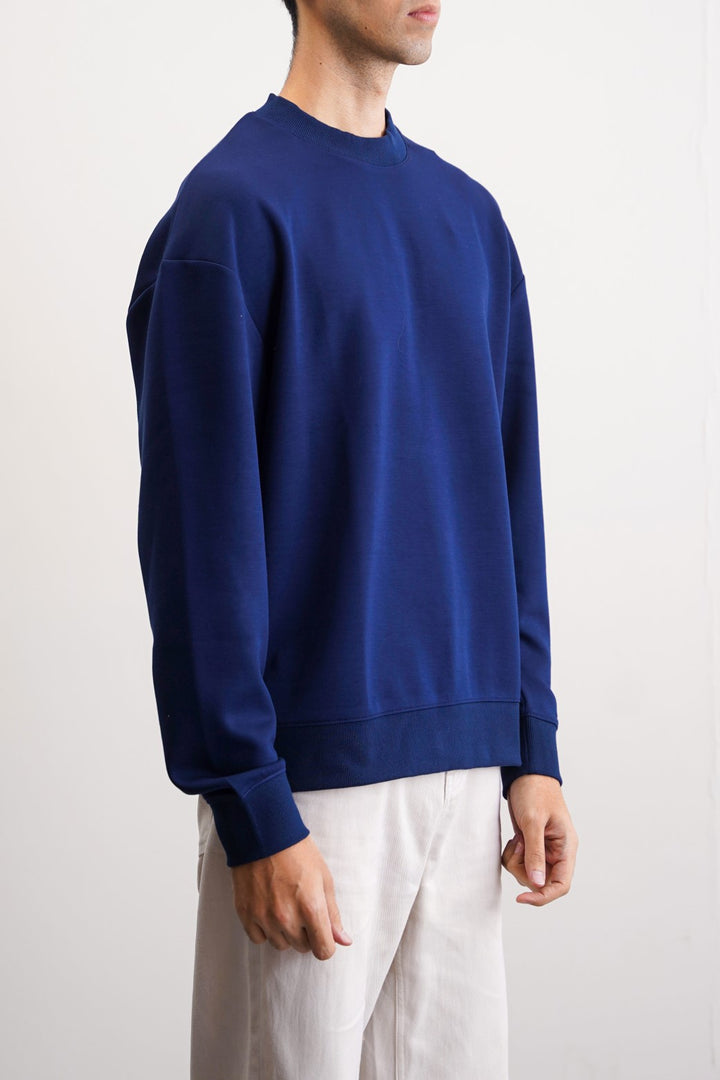 NAVY RELAXED SCUBA SWEATSHIRT