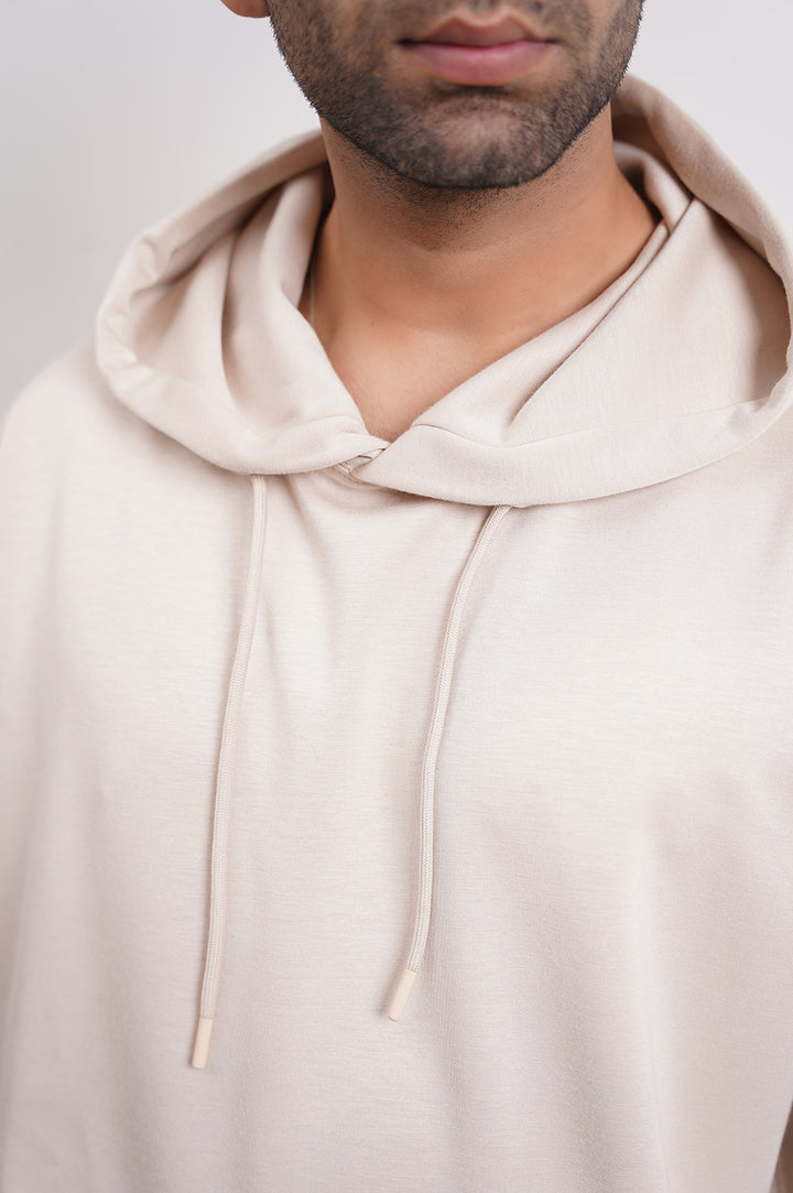 BEIGE PULL-OVER HOODIE