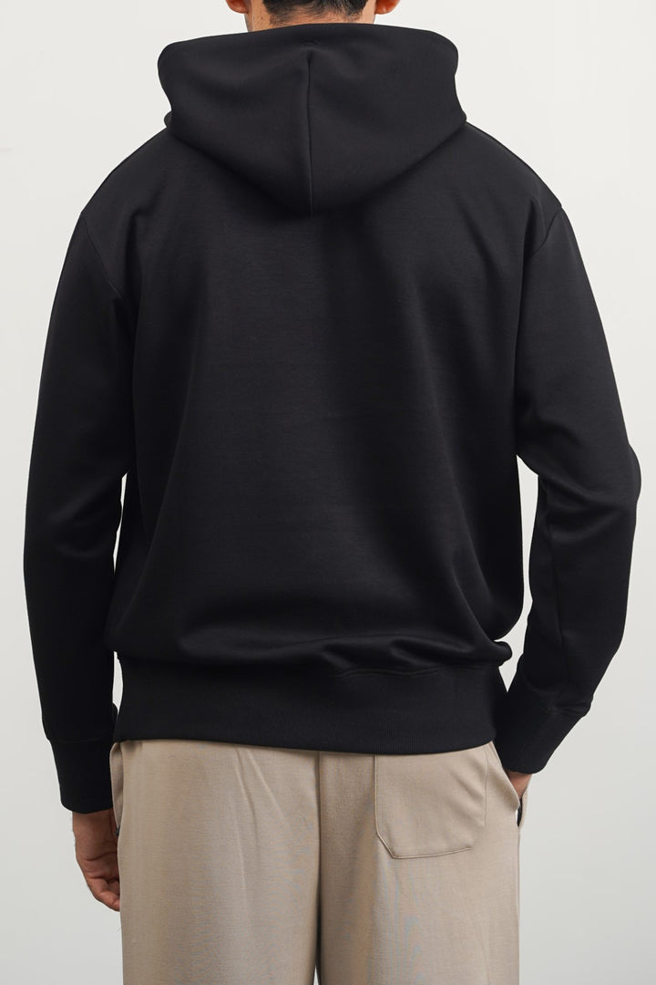 BLACK PULL-OVER HOODIE